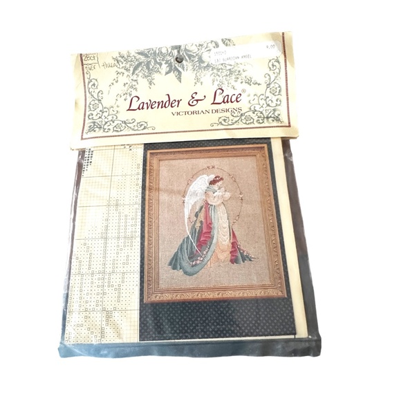 Lavender & Lace Guardian Angel Chart Fabric Floss Needles Counted Cross Stitch - Picture 1 of 5